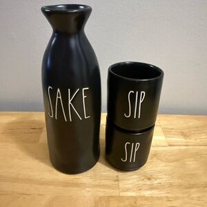 Rae Dunn Black Sake Set